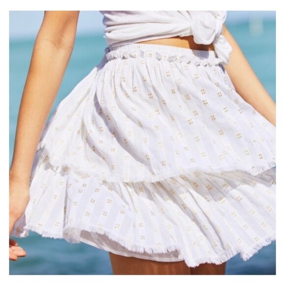 NWT Vineyard Vines Large Lurex Dobby Flounce Skirt - Picture 1 of 7